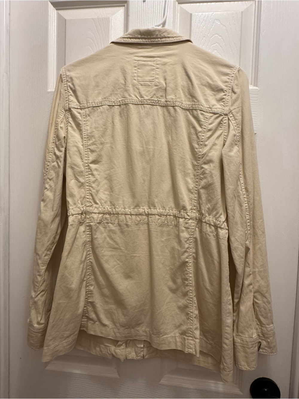 Cream Utility Jacket with Drawstring Waist - Picture 4 of 4